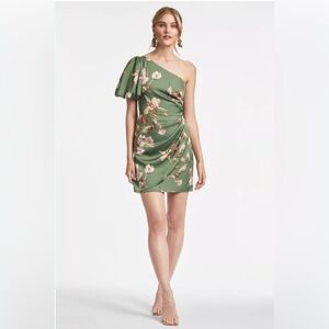 Sachin & Babi women's Amelia dress Olive Venetia‎ petals size 8 NWT one shoulder